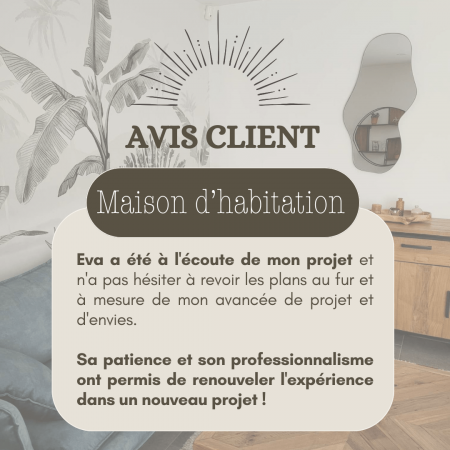 Avis client pour un projet de rénovation et décoration d'une maison d'habitation sur st Laurent de prée.